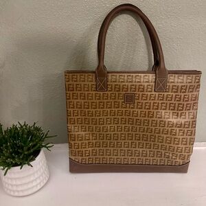 Vintage Fendi Zucca FF Monogram Tote Briefcase | Y2K Quiet Luxury | Authentic